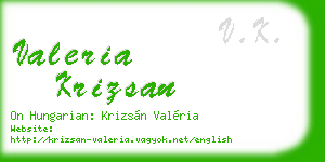 valeria krizsan business card