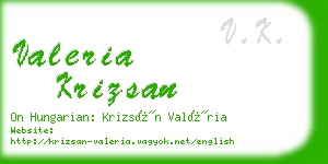 valeria krizsan business card